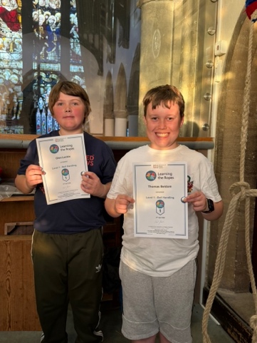 Showing their certificates